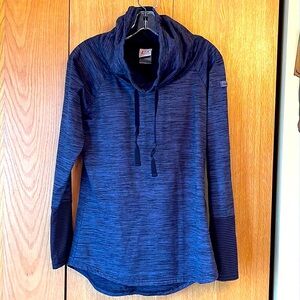Avalanche LARGE black gray cowl tie neck pullover jacket top run camp hike EUC